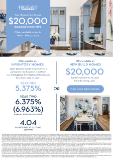 $20K Builder Incentive for your Clients!