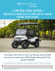 Limited Time Offer - Receive a Golf Cart!
