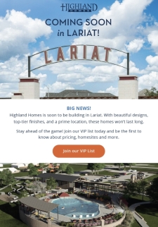 Be the First to Know! - Highland Homes is Coming to Lariat