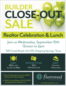 Builder Close-Out Realtor Lunch! 🍽 Sept 10th!