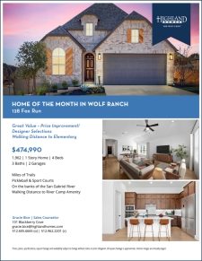 Home of the Month in Wolf Ranch – Exceptional Value at $474,990!