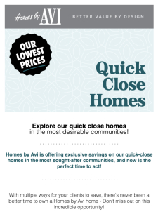 Homes by Avi Inventory Report - Earn While Your Clients Save!