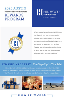 Introducing the 2025 Hillwood Austin Realtor Rewards Program