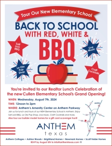 Join us for BBQ, Cocktails, Giveaways and a Brand New Elementary School!