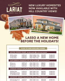 Luxury Homesites Now Available at Lariat – Liberty Hill!