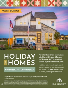 M/I Homes: 1% Agent Bonus to Close