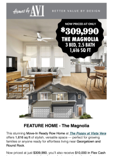 Move-In Ready & Minutes from Georgetown — Now $309,990 + $10K Flex Cash