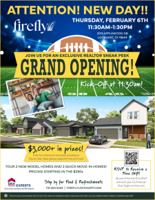 NEW DATE: Firefly Grand Opening Now February 6th!