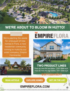 New Lineup of Homes Released in Hutto from the low $300's