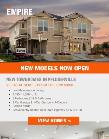 New Townhomes in Pflugerville from the $300s