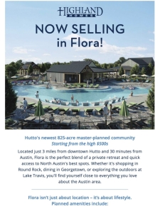 Now Selling Flora in Hutto – Your Dream Home Awaits!