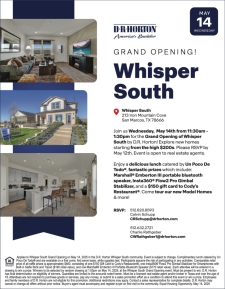 RSVP for our Grand Opening in Whisper South, New Homes from the High $200s