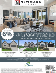Up to 6% in Seller Contributions and Move-in Package in La Cima