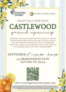 You&rsquo;re Invited: Castlewood by Coventry Homes Grand Opening Sept. 9 🎉