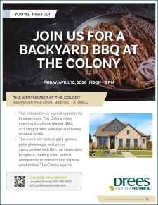You're Invited for a Backyard BBQ at The Colony!