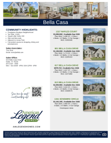 Bella Casa Spec Sheet