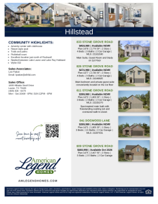 Hillstead Spec Sheet