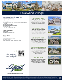 Lakewood Village Spec Sheet