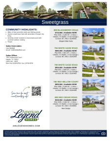 Sweetgrass Spec Sheet