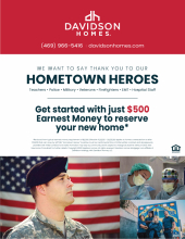 Hometown Heroes Receive $500 to Reserve Their New Home