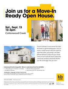 Cottonwood Creek Open House