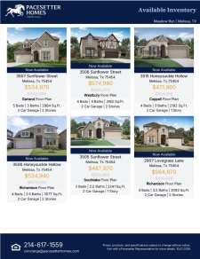 Available Inventory Homes in Melissa at Meadow Run