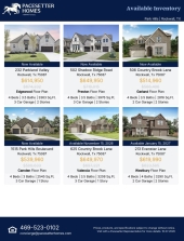 Available Inventory in Rockwall at Park Hills