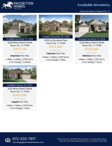 Available Inventory in Royse City at Clearview Ranch