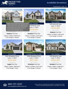 Available Inventory in Justin at Timberbrook