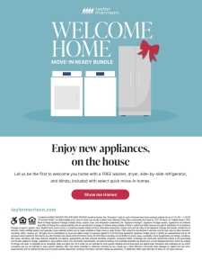 Act Fast! Free Appliances & Blinds on Select Homes