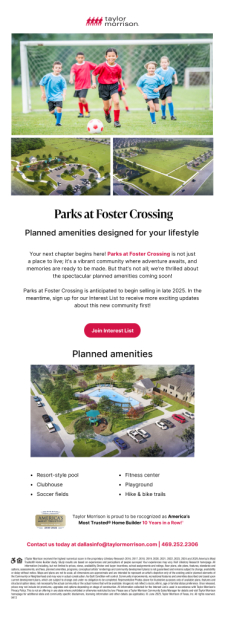 Exciting amenities coming to Parks at Foster Crossing in Anna, TX