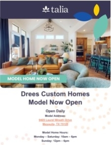 🎉 New Model Now Open - Visit Drees Custom Homes in Talia Today! 🏠