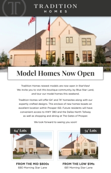 2 Models Now Open in StarView in Prosper!