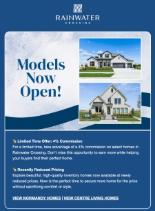 4% Commission and Lower Prices on Ready Homes