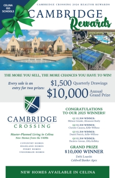 Available Homes &ndash; Win Big Selling in Cambridge Crossing!