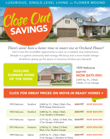 Close Out Savings at Orchard Flower in Flower Mound