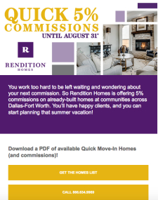 Earn 5% on Commissions on Move-In Ready Homes!