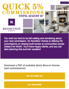 Earn 5% on Commissions on Move-In Ready Homes!