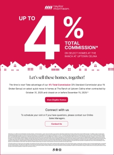 Earn up to 4% commission at The Ranch at Uptown Celina!