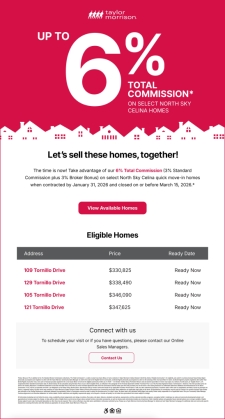 Earn up to 6% commission at North Sky Celina!