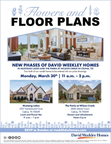Flowers and Floorplans Event with David Weekley Homes in Celina!