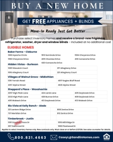 Free Frigidaire Washer, Dryer, Refrigerator and Blinds!