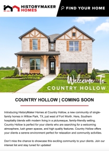 New Homes in Country Hollow Coming Soon to Willow Park, TX