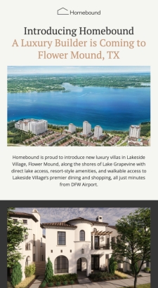 New Luxury Lakeside Villas in Flower Mound