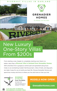 New Luxury One-Story Villas from $200s by Grenadier Homes at Riverset in Garland