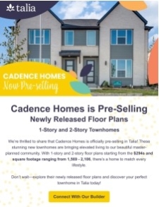 Now Pre-Selling: Cadence & Chesmar at Talia in Mesquite 🏠