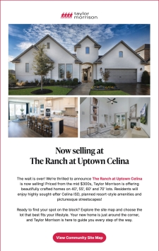 Now selling! The Ranch at Uptown Celina