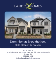 Now welcoming you home &mdash; Brookhollow Townhomes in Prosper.