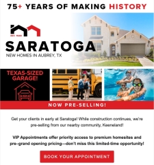 Priority Access for Your Clients—New Community in Aubrey, TX