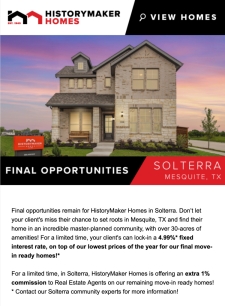 Your Client's Can Save on Final Homes Remaining in Solterra🏠